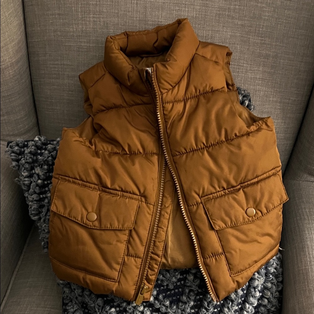 Old Navy Kids Tan Puffer Vest